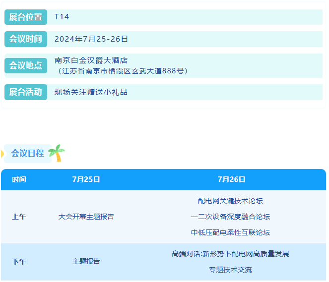 置恒第十四屆配電技術應用大會站位信息